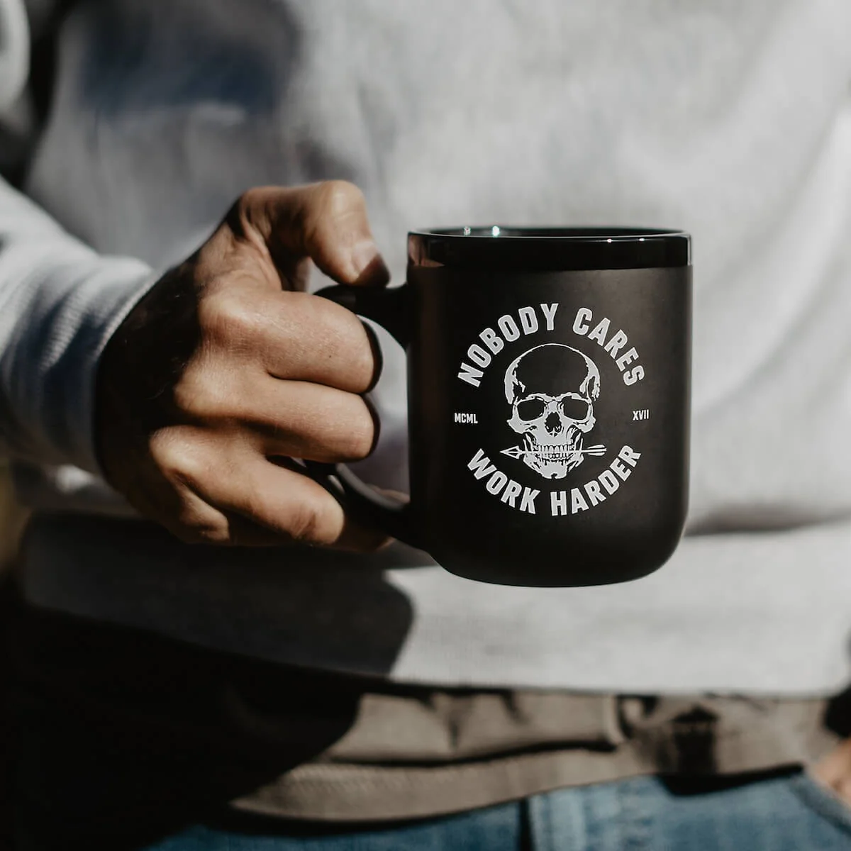 NOBODY CARES SKULL MUG - Image 3