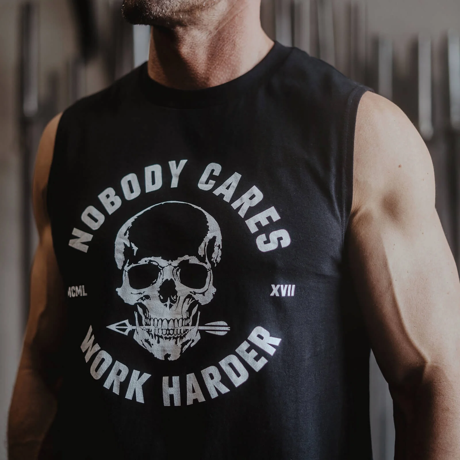 NOBODY CARES SKULL CUTOFF - Image 5